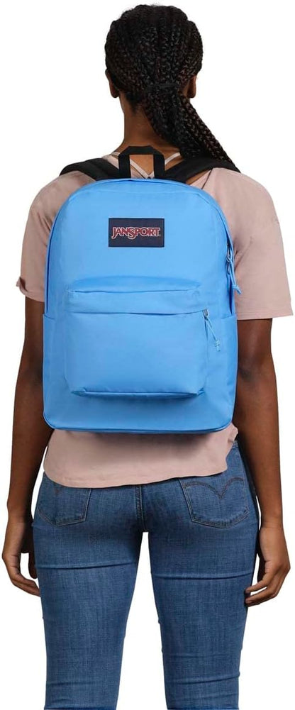 JanSport SuperBreak One Backpacks - Durable, Lightweight Bookbag with 1 Main Compartment, Front Utility Pocket with Built-in Organizer - Premium Backpack, Black - Colors A