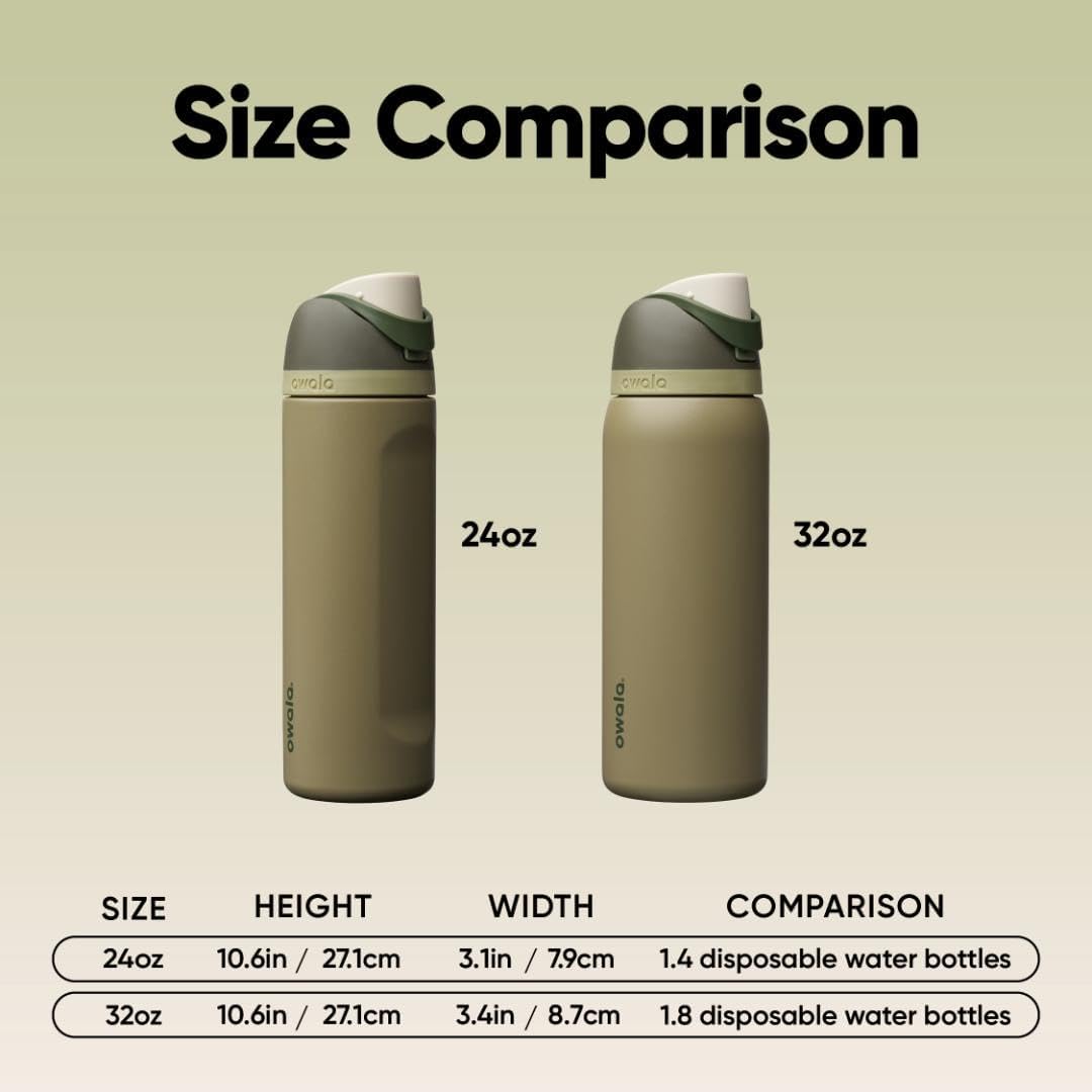 Owala FreeSip Insulated Stainless Steel Water Bottle with Straw, BPA-Free Sports Water Bottle, Great for Travel, 32 Oz, Denim