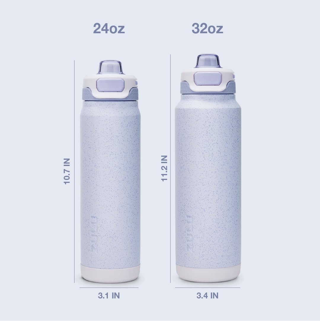ZULU Powerfill Pro 32oz Stainless Steel Water Bottle with Quick Fill Lid, Triple Walled Vacuum Insulated Metal, Leak Proof Locking Lid, Sip and Chug, Reusable BPA Free, High Tide
