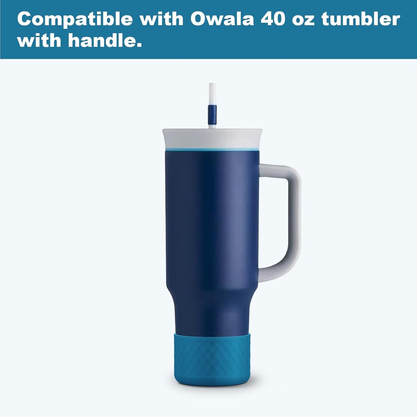 Silicone Boot for Owala 40 oz Tumbler with Handle, Anti-Slip Protective Sleeve for Stainless Steel Triple Layer Insulated Travel Tumbler Accessories
