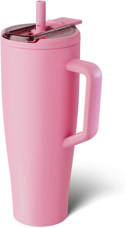 BrüMate Era Flip 30oz Tumbler with 100% Leakproof Covered Straw Lid | Hygienic Covered Straw | Insulated Stainless Steel Water Bottle with Handle | Cup Holder Friendly | BPA-Free (Sage)
