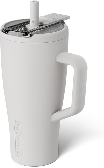 BrüMate Era Flip 30oz Tumbler with 100% Leakproof Covered Straw Lid | Hygienic Covered Straw | Insulated Stainless Steel Water Bottle with Handle | Cup Holder Friendly | BPA-Free (Sage)
