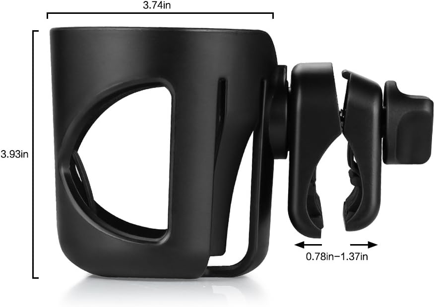 Accmor Stroller Cup Holder, Universal Cup Holder for Walker Wheelchair Bike, 360° Rotatable Stroller Cup Holder Attachment Accessories for Walker, Wheelchair, Scooter