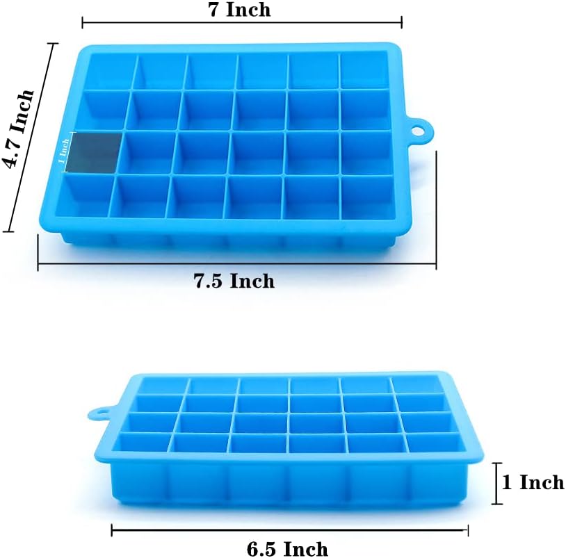 TAO CICADA Ice Cube Tray, 3 Pack Silicone Ice Cube Molds, Ice Cube Trays, Silicone Ice Trays, Easier to Release, BPA Free for Alcohol/Coffee/Beverages (Pink, Light blue, Purple)