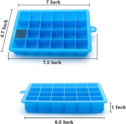 TAO CICADA Ice Cube Tray, 3 Pack Silicone Ice Cube Molds, Ice Cube Trays, Silicone Ice Trays, Easier to Release, BPA Free for Alcohol/Coffee/Beverages (Pink, Light blue, Purple)