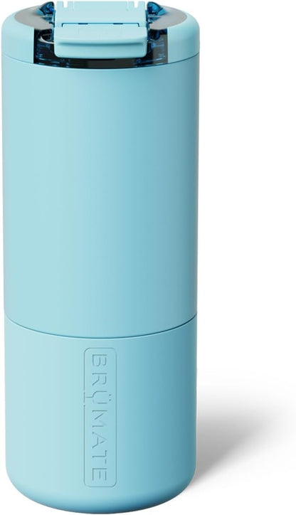 BrüMate Strova 18oz 100% Leakproof Insulated Coffee Mug | Ceramic-Lined Interior | Built-In Silicone Sleeve for Travel | Locking Flip Lid (Nightfall Blue)