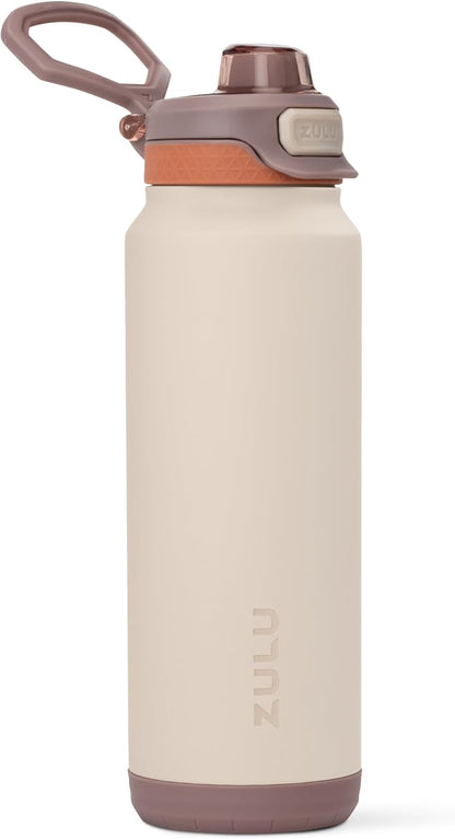 ZULU Powerfill Pro 32oz Stainless Steel Water Bottle with Quick Fill Lid, Triple Walled Vacuum Insulated Metal, Leak Proof Locking Lid, Sip and Chug, Reusable BPA Free, High Tide