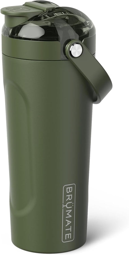 BrüMate MultiShaker Blender Shaker Bottle | 100% Leakproof Insulated Stainless Steel | Pre Workout and Protein Shaker Bottle for the Gym | 25oz (Dark Aura)