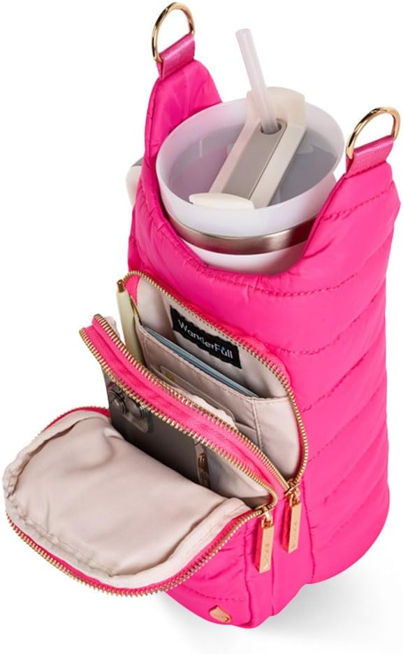 WanderFull Original HydroBag Handle® Zipper Slot for Handle, Hands-Free Crossbody Water Bottle Holder & Tumbler Accessories