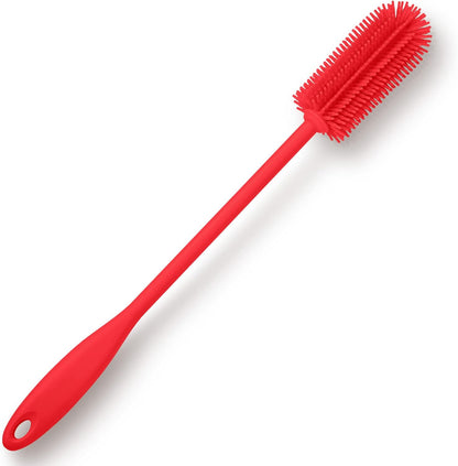 Silicone Bottle Brush, Water Bottle Cleaner Brush with Long Handle, Perfect for Cleaning Narrow Neck Containers, Vacuum Sports Bottle, Tumblers, Flask, Glassware (1 Pack, Charcoal)