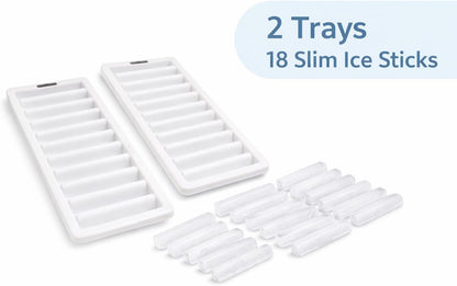Set of 2 Ice Stick Trays – BPA-Free Plastic, Freezer-Safe, Long Ice Sticks for Water Bottles & Sports Bottles, Easy-Release Design