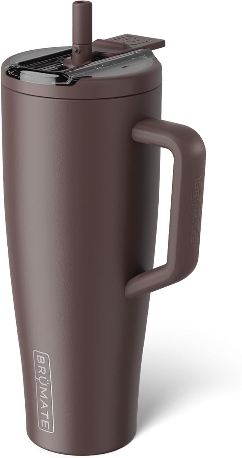 BrüMate Era Flip 30oz Tumbler with 100% Leakproof Covered Straw Lid | Hygienic Covered Straw | Insulated Stainless Steel Water Bottle with Handle | Cup Holder Friendly | BPA-Free (Sage)
