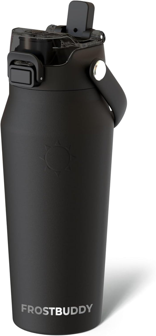 Frost Buddy 24oz Insulated Water Bottle with Straw & Chug Lid | Leak-Proof Stainless Steel | 24-Hours Cold | Sweat-Proof, Cup Holder Friendly | Ideal for Gym, Travel, Sports & Everyday Hydration - Colors B