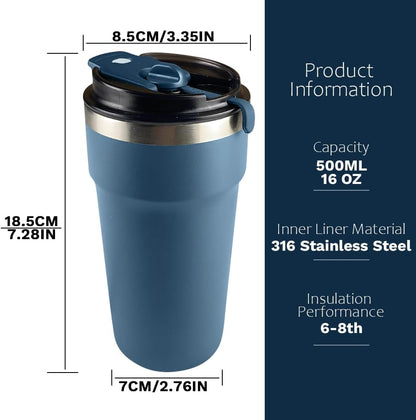 SPLMIFA Travel Coffee Mug Leak-Proof, Reusable Coffee Cups with Lids, Stainless Steel Vacuum Insulated Coffee Tumblers, Thermal Insulation Cup for Men and Women Hot & Cold Drinks(2nd-Green Pink, 12OZ)