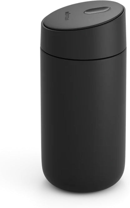 Fellow 12 oz Carter Slide Travel Mug – One-Handed Slide Lid, Vacuum Insulated Stainless Steel Tumbler with Ceramic Interior for Hot and Cold Drinks, Leak-Proof and Dishwasher Safe, Hazy Blue