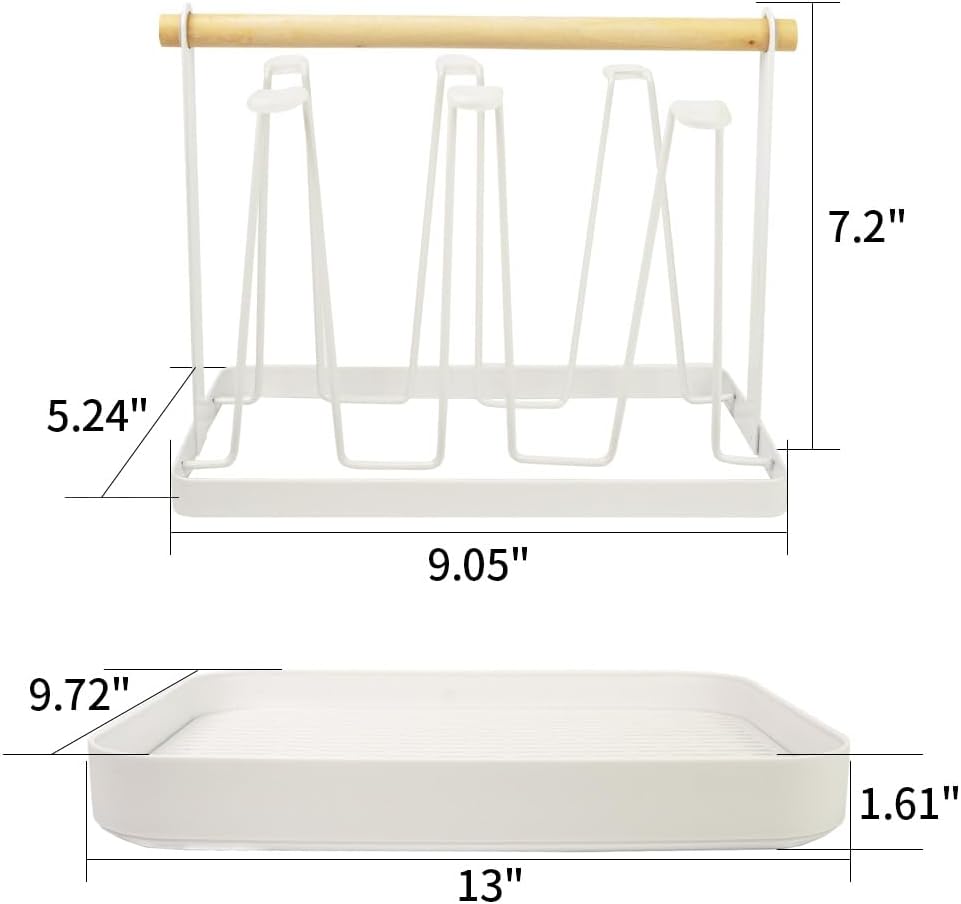 Countertop Drying Rack for Insulated Water Bottles, Glasses, Sports Bottles, Baby Bottles, and More - Drainage Tray for Easy Cleaning and Drying - Practical and Stylish