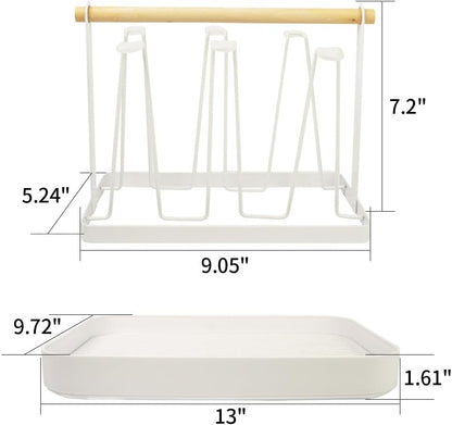 Countertop Drying Rack for Insulated Water Bottles, Glasses, Sports Bottles, Baby Bottles, and More - Drainage Tray for Easy Cleaning and Drying - Practical and Stylish