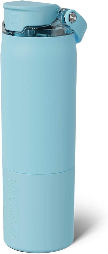 BrüMate Rise 25oz Water Bottle With 100% Leakproof Covered Silicone Straw | Insulated Stainless Steel Water Bottle | Cup-Holder Friendly | Fast Flow | Soft Sip Silicone Spout | BPA-Free (Rose Taupe)