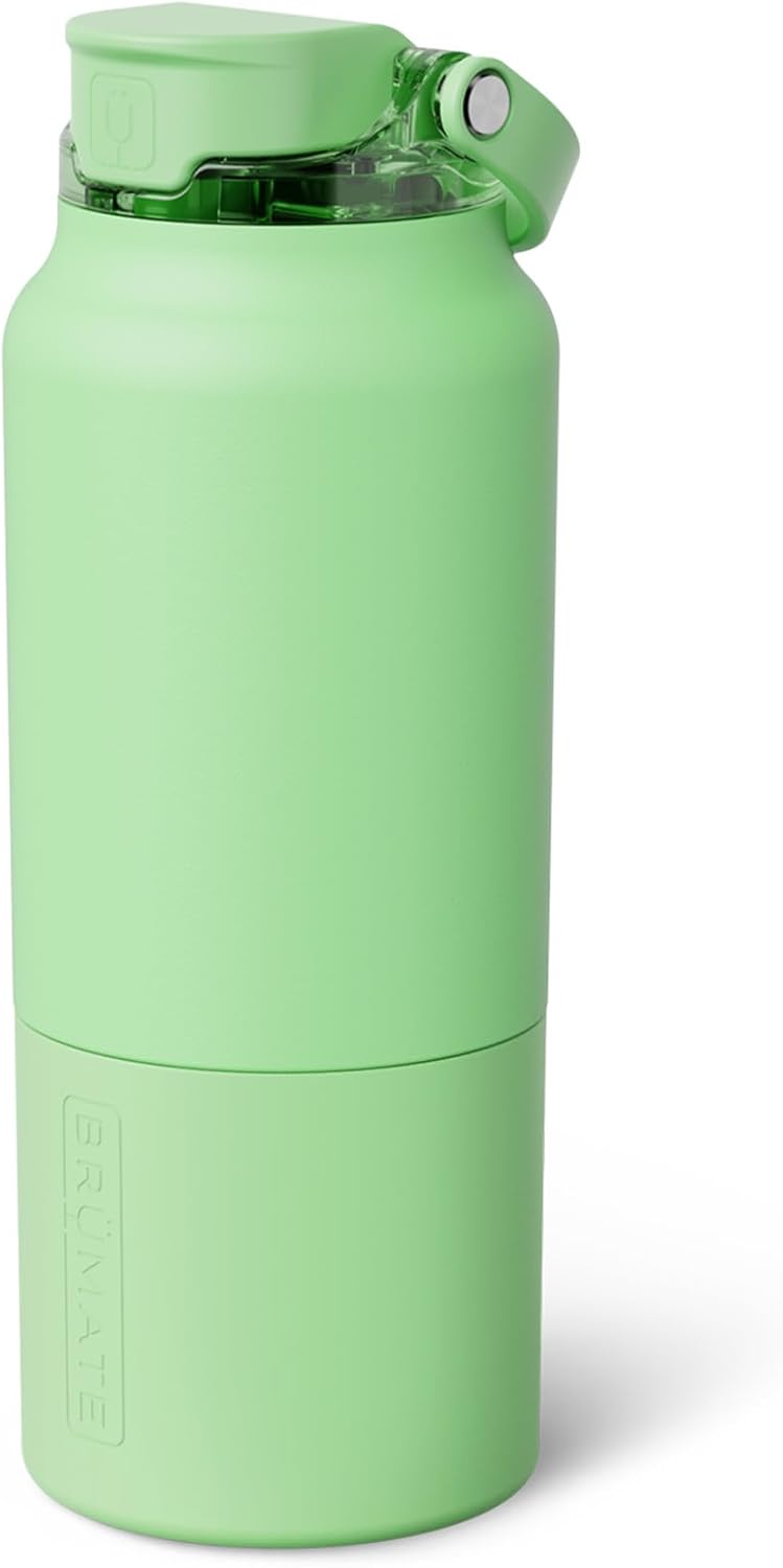 BrüMate Rise 25oz Water Bottle With 100% Leakproof Covered Silicone Straw | Insulated Stainless Steel Water Bottle | Cup-Holder Friendly | Fast Flow | Soft Sip Silicone Spout | BPA-Free (Rose Taupe)