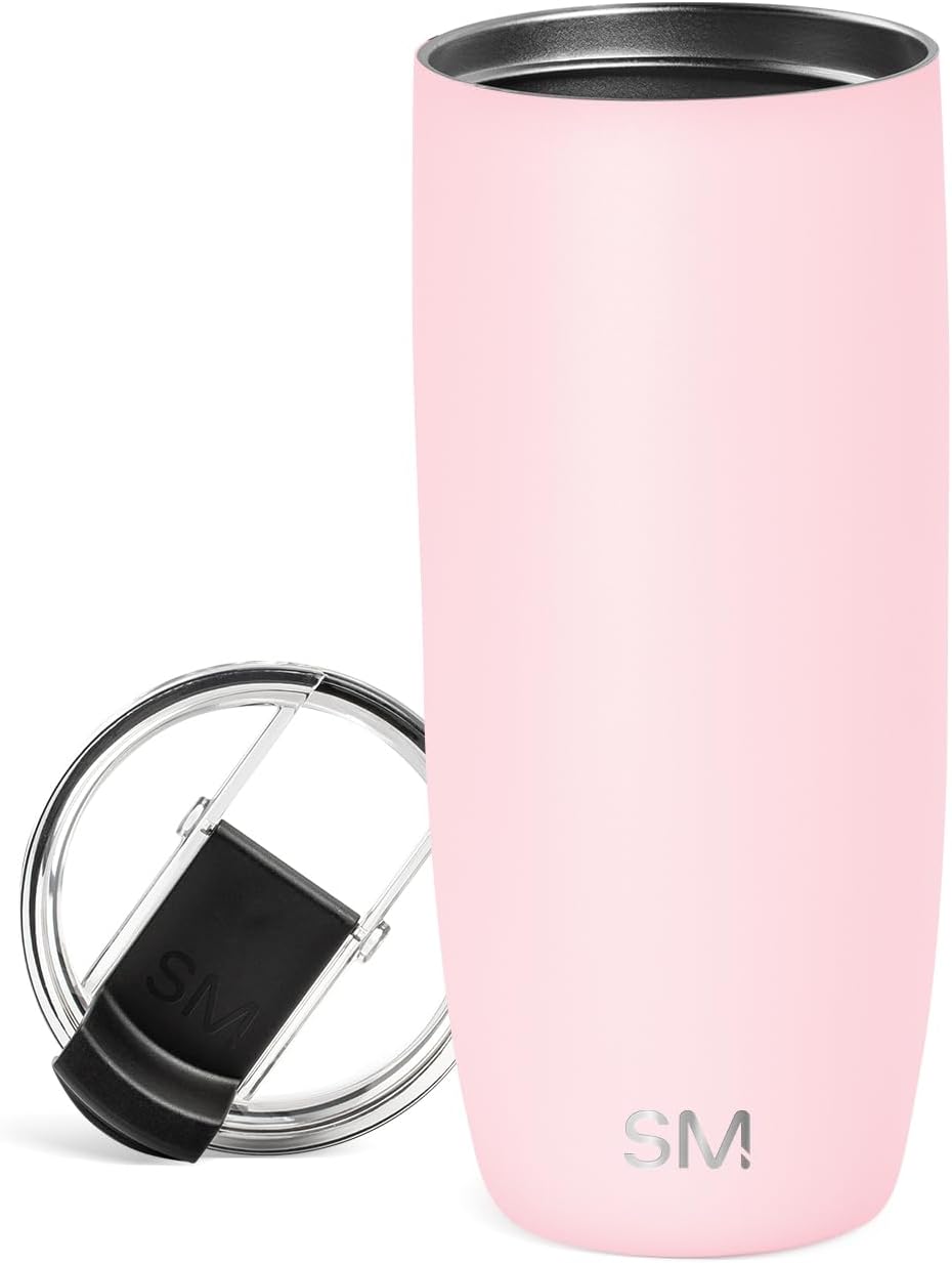 Simple Modern Voyager Tumbler with Flip Lid | Travel Coffee Mug | Insulated Stainless Steel Cold Brew Iced or Hot Coffee Cup | Gifts for Women Men Her Him | 16oz, Almond Birch