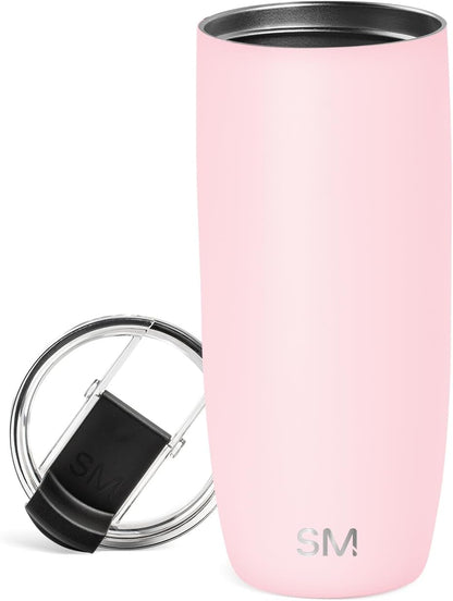 Simple Modern Voyager Tumbler with Flip Lid | Travel Coffee Mug | Insulated Stainless Steel Cold Brew Iced or Hot Coffee Cup | Gifts for Women Men Her Him | 16oz, Almond Birch