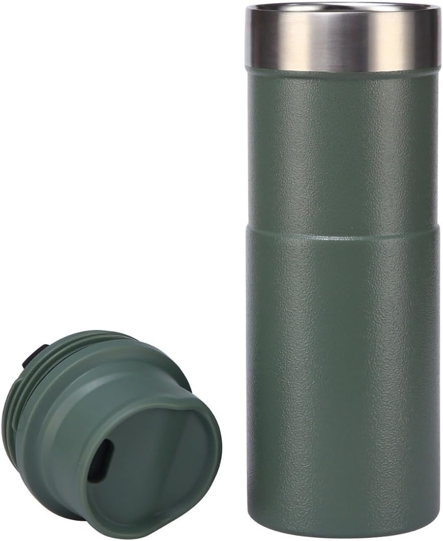 MAXFOREST16OZ Trigger Action Travel Mug - 500ml BPA Free Insulated Stainless Steel Coffee Tumbler, Leak-Proof Wide Mouth Design for Commuters, Sports & Outdoor Enthusiasts (Green)