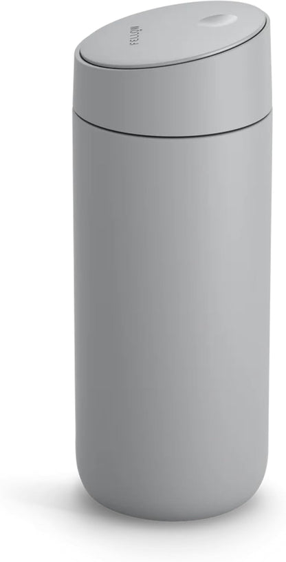 Fellow 16 oz Carter Slide Ceramic Lined Coffee Travel Mug – One-Handed Slide Lid, Vacuum Insulated Stainless Steel, Leak-Proof, Hot 6 Hours Cold 6 Hours, BPA-Free, Dishwasher Safe, Hazy Blue