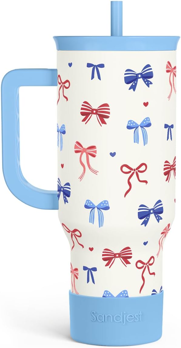 SANDJEST Pickleball 40oz Tumbler With Handle and Straw, Pickleball Queen Insulated Stainless Steel Travel Coffee Mug for Women Girls Players, Gift Idea for Birthday Christmas Mothers Day