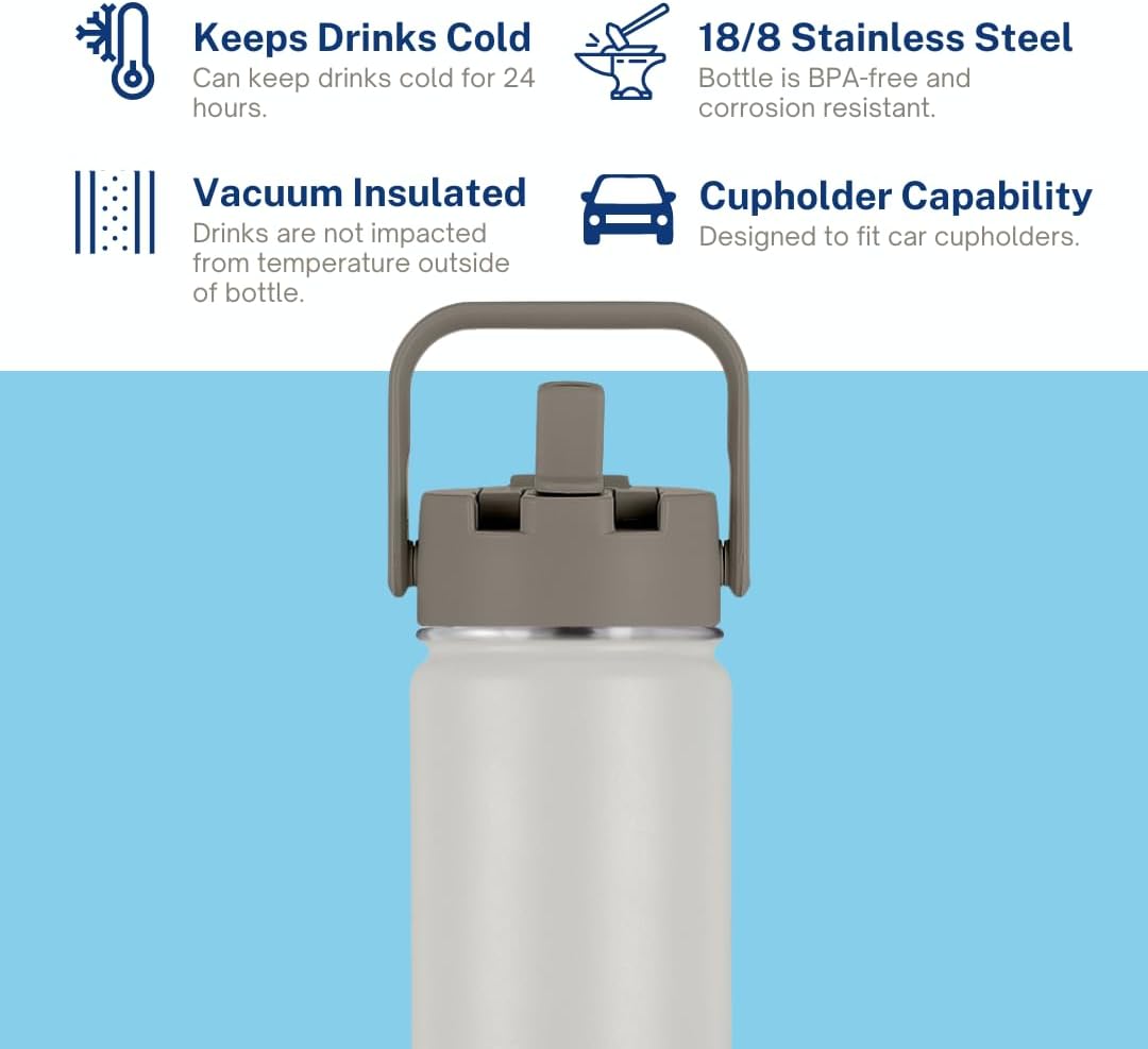 HydroBottle | Stainless Steel Filtered Water Bottle, 24 oz | BPA-Free, Removes Lead, Chlorine, Arsenic, VOCs | Filter Lasts 3 Months, Replaces 568 Plastic Bottles (Foam)