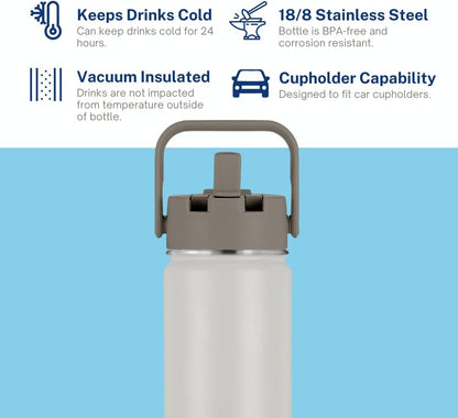 HydroBottle | Stainless Steel Filtered Water Bottle, 24 oz | BPA-Free, Removes Lead, Chlorine, Arsenic, VOCs | Filter Lasts 3 Months, Replaces 568 Plastic Bottles (Foam)