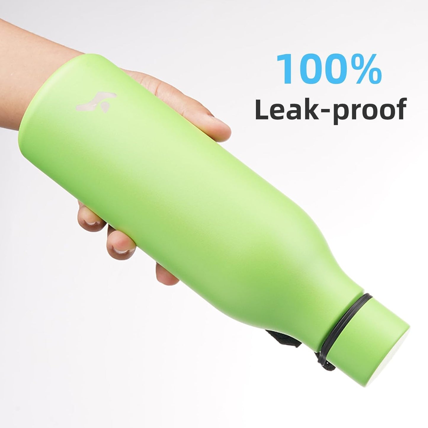 Konokyo Insulated Water Bottle with Strap,18 oz Double Wall Stainless Steel Vacuum Bottles Metal Water Flask,Macaron Green - Colors B