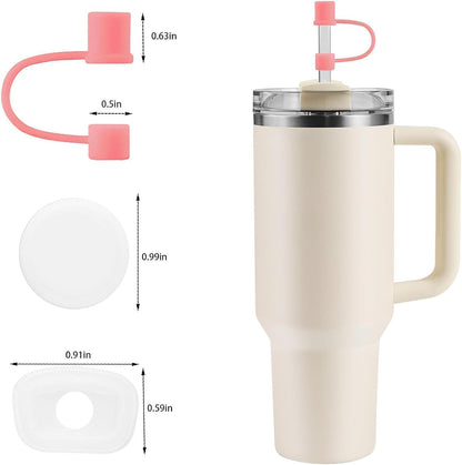 MOLOSLEEVE 21 Colors Straw Toppers Include A Set of Leak-proof Plugs, for Stanley Straw Covers Cap for Stanley Cup 2.0 30oz, 40oz, Silicone, Dust-Proof （Clear）