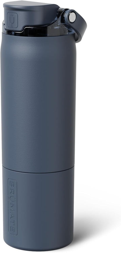 BrüMate Rise 25oz Water Bottle With 100% Leakproof Covered Silicone Straw | Insulated Stainless Steel Water Bottle | Cup-Holder Friendly | Fast Flow | Soft Sip Silicone Spout | BPA-Free (Rose Taupe)