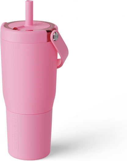 BrüMate Resa 35oz 100% Leakproof Tumbler w/Handle & Straw | Flexible SoftSip Straw | Silicone Sleeve for Durability | Stainless Steel | Cup Holder & Travel Friendly Water Bottle (Java)