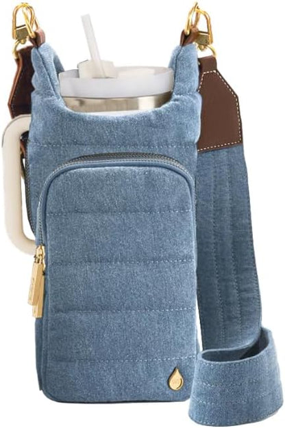 WanderFull Original HydroBag Handle® Zipper Slot for Handle, Hands-Free Crossbody Water Bottle Holder & Tumbler Accessories