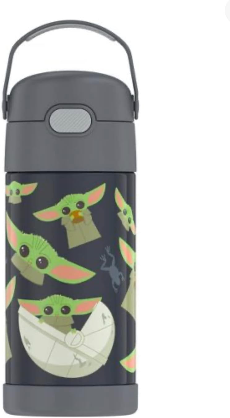 THERMOS FUNTAINER Water Bottle with Straw - 12 Ounce - Kids Stainless Steel Vacuum Insulated Water Bottle with Lid, Bluey - Colors B
