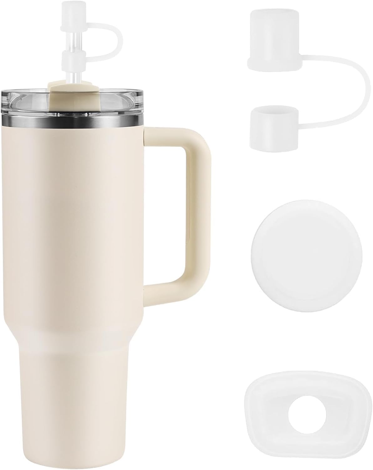 MOLOSLEEVE 21 Colors Straw Toppers Include A Set of Leak-proof Plugs, for Stanley Straw Covers Cap for Stanley Cup 2.0 30oz, 40oz, Silicone, Dust-Proof （Clear）