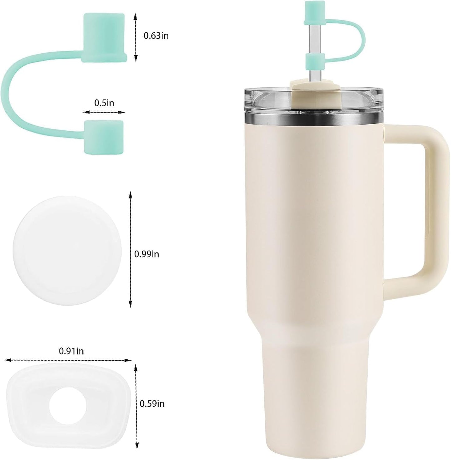 MOLOSLEEVE 21 Colors Straw Toppers Include A Set of Leak-proof Plugs, for Stanley Straw Covers Cap for Stanley Cup 2.0 30oz, 40oz, Silicone, Dust-Proof （Clear）