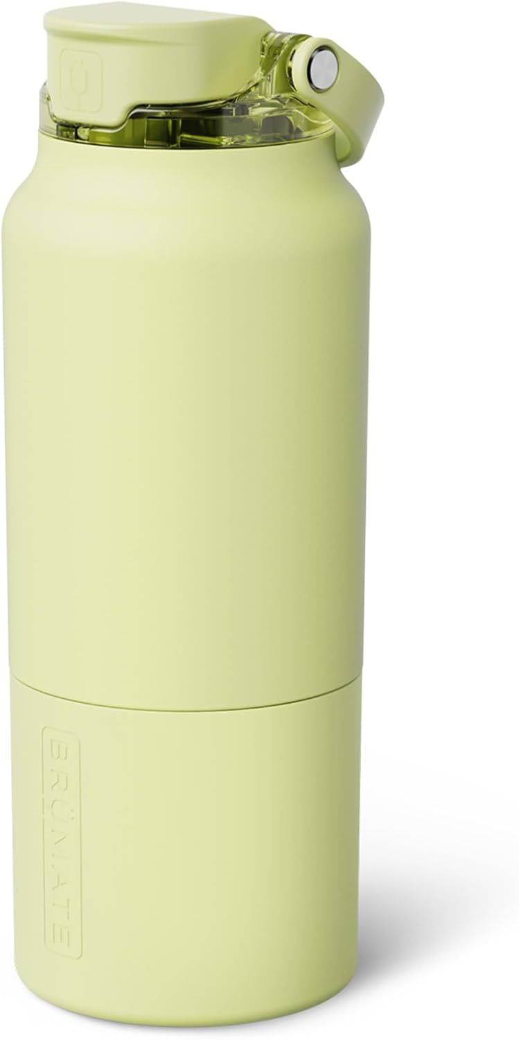 BrüMate Rise 25oz Water Bottle With 100% Leakproof Covered Silicone Straw | Insulated Stainless Steel Water Bottle | Cup-Holder Friendly | Fast Flow | Soft Sip Silicone Spout | BPA-Free (Rose Taupe)