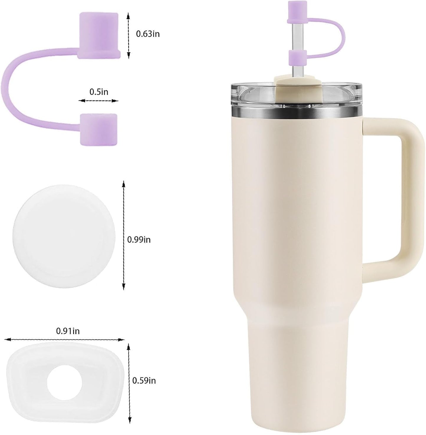 MOLOSLEEVE 21 Colors Straw Toppers Include A Set of Leak-proof Plugs, for Stanley Straw Covers Cap for Stanley Cup 2.0 30oz, 40oz, Silicone, Dust-Proof （Clear）