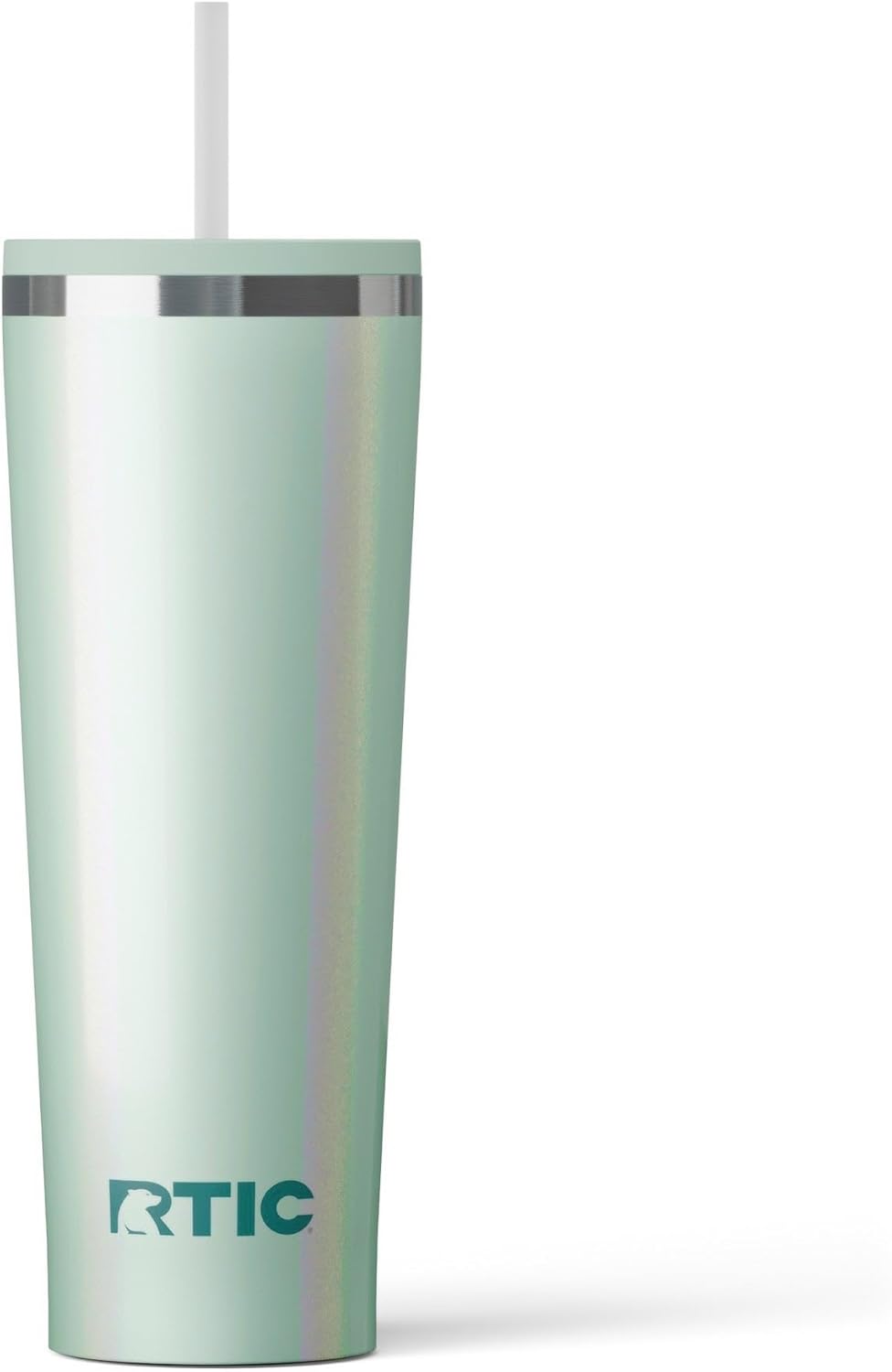 RTIC 20oz Everyday Tumbler Insulated Stainless Steel Portable Travel Coffee Cup with Straw, Ceramic Lining, Spill-Resistant Lid, BPA-Free, Hot and Cold Drink, Beach
