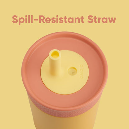 Owala Kids BPA-Free Plastic Tumbler with Spill Resistant Flexible Straw, Easy to Clean, Kids Water Bottle, Great for Travel, Dishwasher Safe, 15 Oz, Skate Park