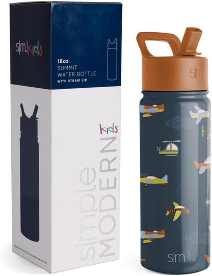 Simple Modern Kids Water Bottle with Straw Lid | 14oz Insulated Stainless Steel Kids Tumbler & Spill Proof Toddler Cup for School, Girls, Boys | Summit | Chloe Floral - Colors B