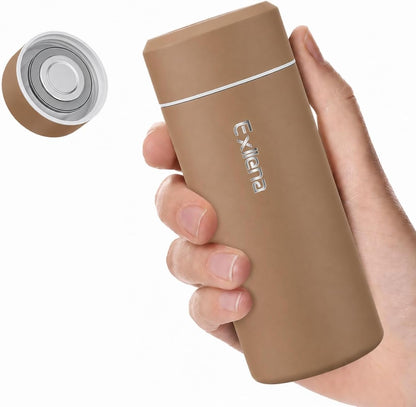 【Upgraded】Exllena Small Insulated Water Bottle 12 oz/350ml– Mini Insulated Water Bottle for Hot & Cold Drinks, Perfect Small Water Bottle for Travel, Purse...(Greyish Blue)