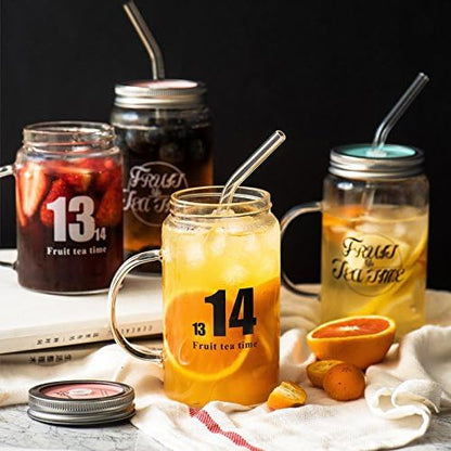 ALINK Skinny Clear Glass Straws, 10.5" x 7 mm Long Reusable Drinking Straws for 30 oz 20 oz RTIC/YETI Stanley Tumblers, Mason Jars, Pack of 8 with 2 Cleaning Brush