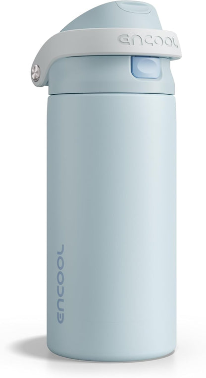 ENCOOL Leakproof Insulated Water Bottle with Straw Dual-Sip Water Bottle Bag-Safe Design for Work, Commute & Gym – Keeps Drinks Cold All Day, 24 oz, Lemonade Pink - Colors A