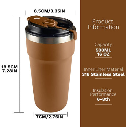 SPLMIFA Travel Coffee Mug Leak-Proof, Reusable Coffee Cups with Lids, Stainless Steel Vacuum Insulated Coffee Tumblers, Thermal Insulation Cup for Men and Women Hot & Cold Drinks(2nd-Green Pink, 12OZ)