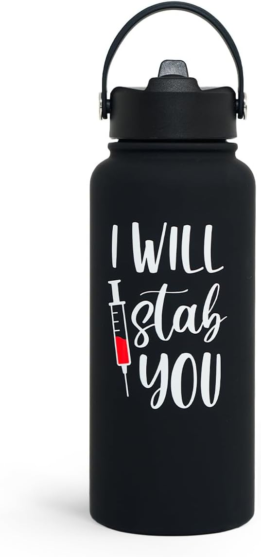 SANDJEST Pickleball Gift for Women, Water Bottle Stainless Steel 32oz with Lid & Straw, Sport Insulated Bottles Gifts for Girls Friends Teens Birthday Christmas