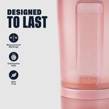 BlenderBottle Shaker Bottle with Pill Organizer and Storage for Protein Powder, Classic V2 ProStak System, 22-Ounce, Midnight Black