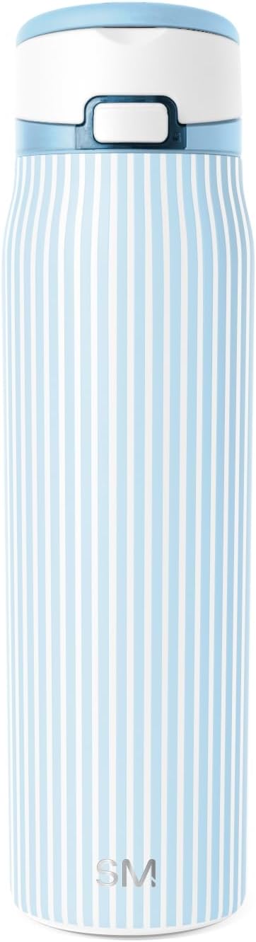 Simple Modern Mesa Loop Water Bottle with Covered Straw and Handle | 24oz Cup Holder Friendly Insulated Stainless Steel Bottles for Travel, Sports and School | Iris Sage - Colors B